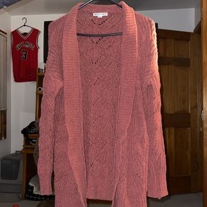 MORAL FIBER WOMENS KNIT PINK LONG SLEEVE CARDIGAN